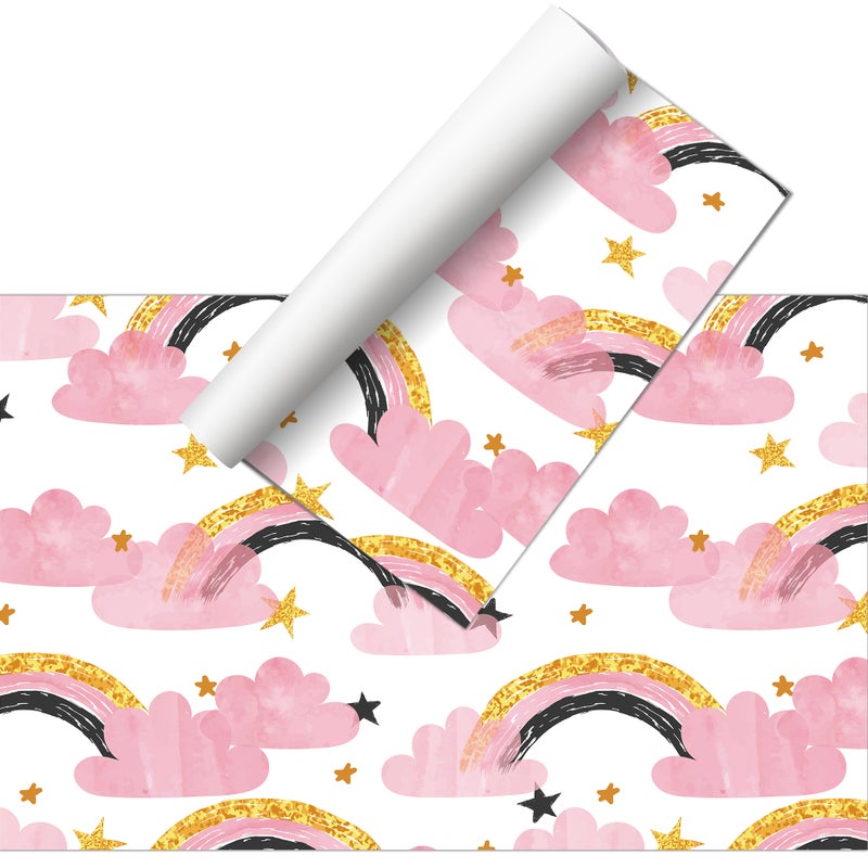 Dywan winylowy dla dzieci Golden rainbow 50x140 cm - Antypoślizgowy PVC, winylowy do pokoju dziecięcego, trudnopalny i zmywalny.