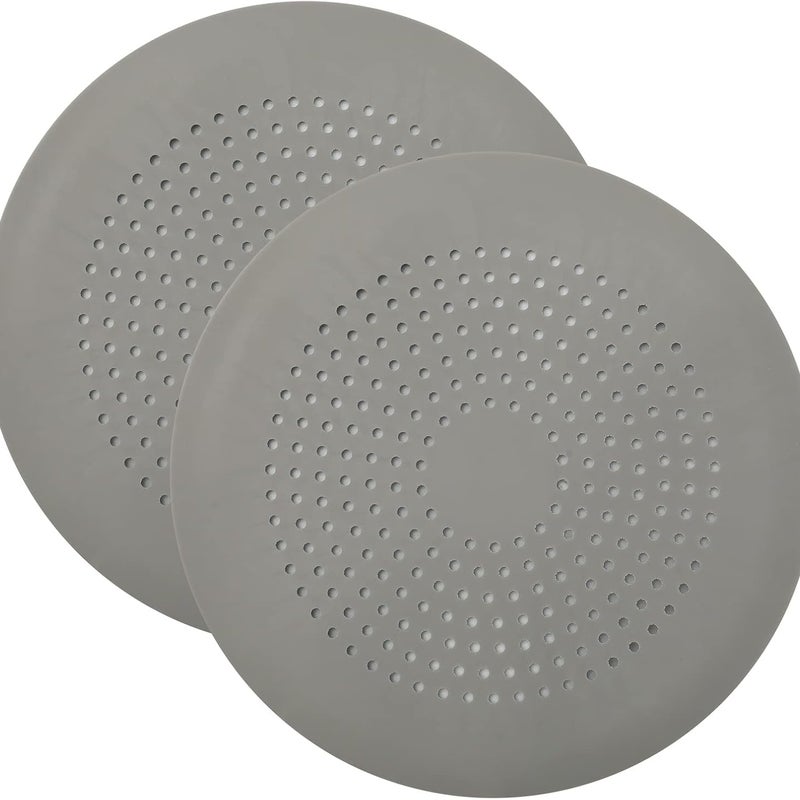 Łapacz włosów do odpływu prysznicowego, okrągły, z przyssawką, łatwy w montażu, 2 sztuki (szary)