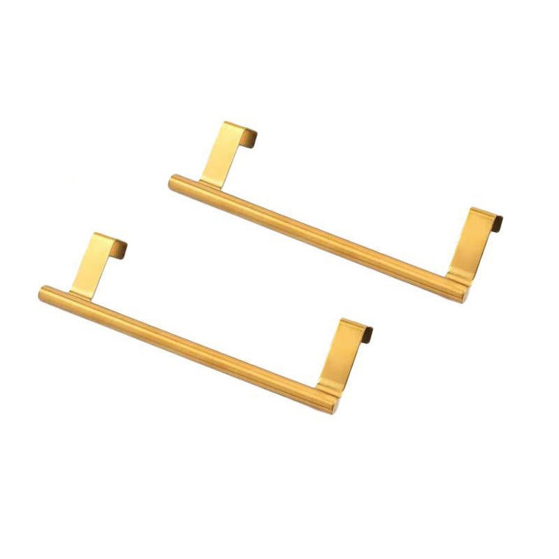 Wieszak na ręczniki na drzwi, nie wymaga wiercenia, do kuchni, łazienki i garderoby, 23 cm, 2 sztuki (złoty)