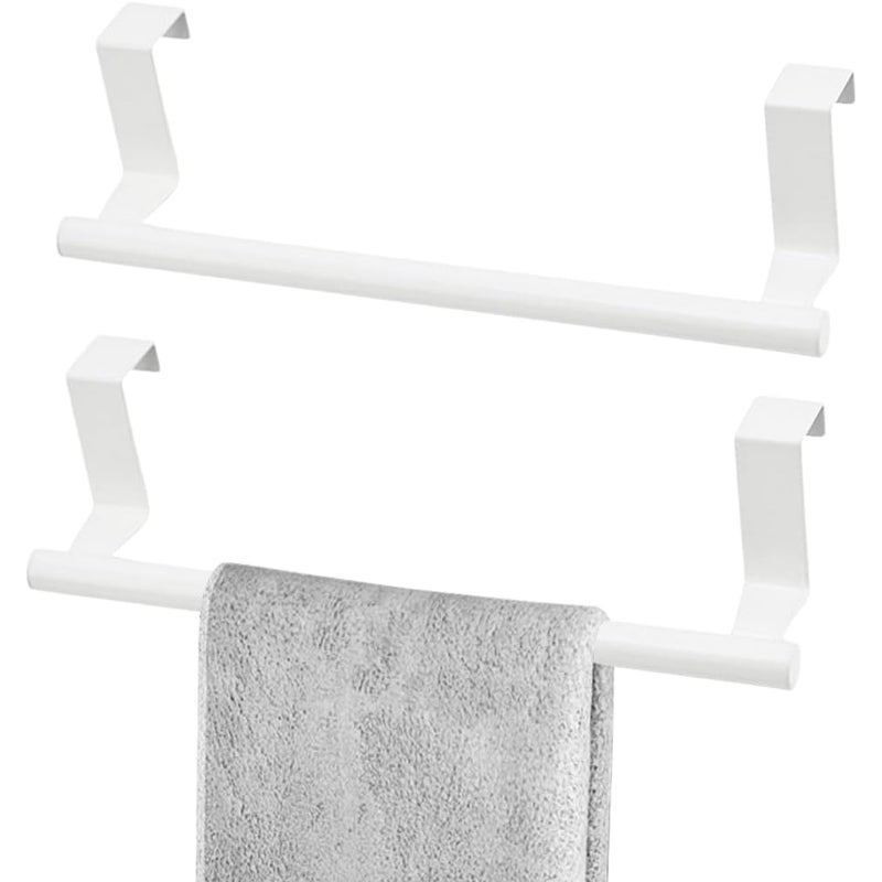 Wieszak na ręczniki na drzwi, nie wymaga wiercenia, do kuchni, łazienki i garderoby, 23 cm, 2 sztuki (biały)