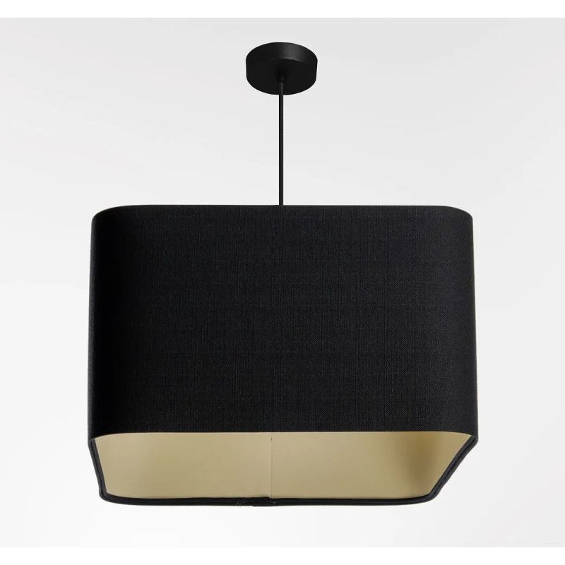 Lampa wisząca KWADRO LEN 005-40w25 czarna/beżowa