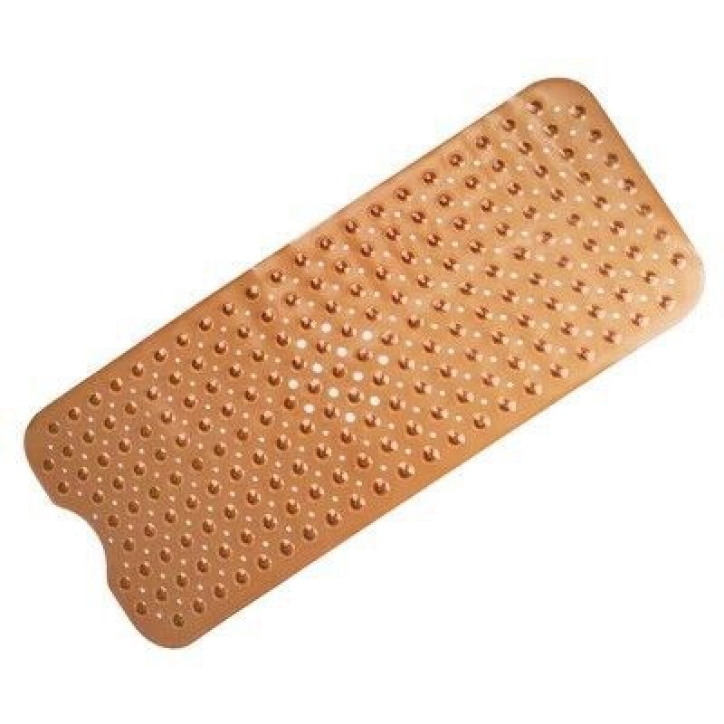 Mata antypoślizgowa do łazienki, bardzo długa, antypoślizgowa mata pod prysznic, nadająca się do prania w pralce, 101 x 40 cm, przezroczysto-brązowa