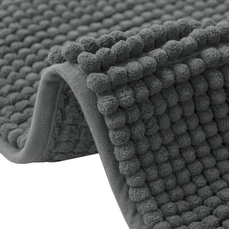 Mata łazienkowa, antypoślizgowa mata pod prysznic, chłonna, nadająca się do prania w pralce, szybkoschnąca, 50 x 80 cm, ciemnoszara