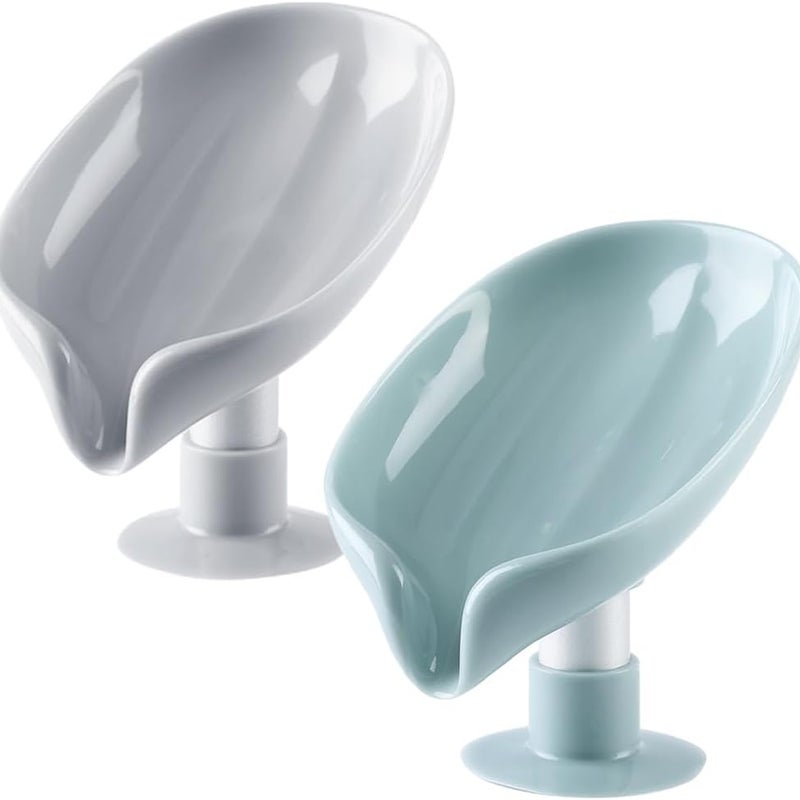 Mydelniczka 2-częściowa, uchwyt na mydło z przyssawką i odpływem, łatwa do czyszczenia, szybkoschnąca, bez konieczności wiercenia