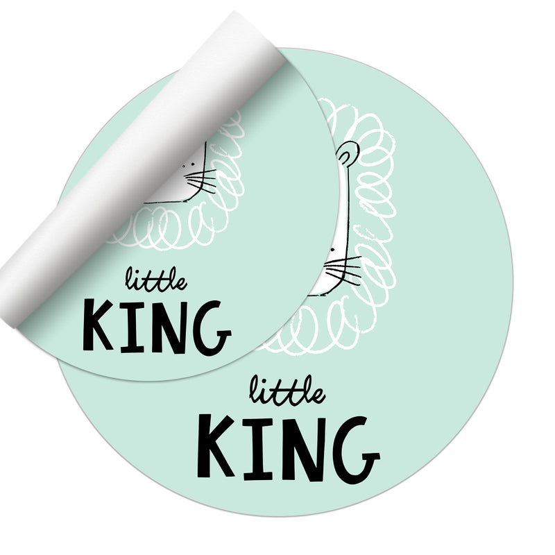 Dywan winylowy dla dzieci Litte King [średnica] 200 cm - Antypoślizgowy PVC, winylowy do pokoju dziecięcego, trudnopalny i zmywalny.