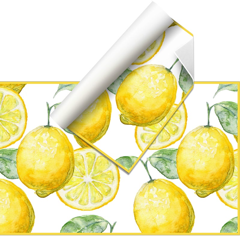 Mata winylowa Lemons 50x100 cm -PVC antypoślizgowy, gładki, wytrzymały, winylowy dywanik do kuchni lub salonu