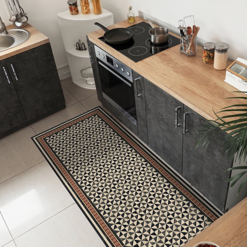 Damero Omar dywan winylowy 66x100 cm -PVC antypoślizgowy, winylowy dywan do kuchni lub salonu, styl hydrauliczny