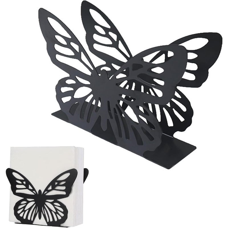 Uchwyt na ręczniki papierowe, serwetnik do dekoracji stołu w kuchni i restauracji, czarny (1 sztuka)