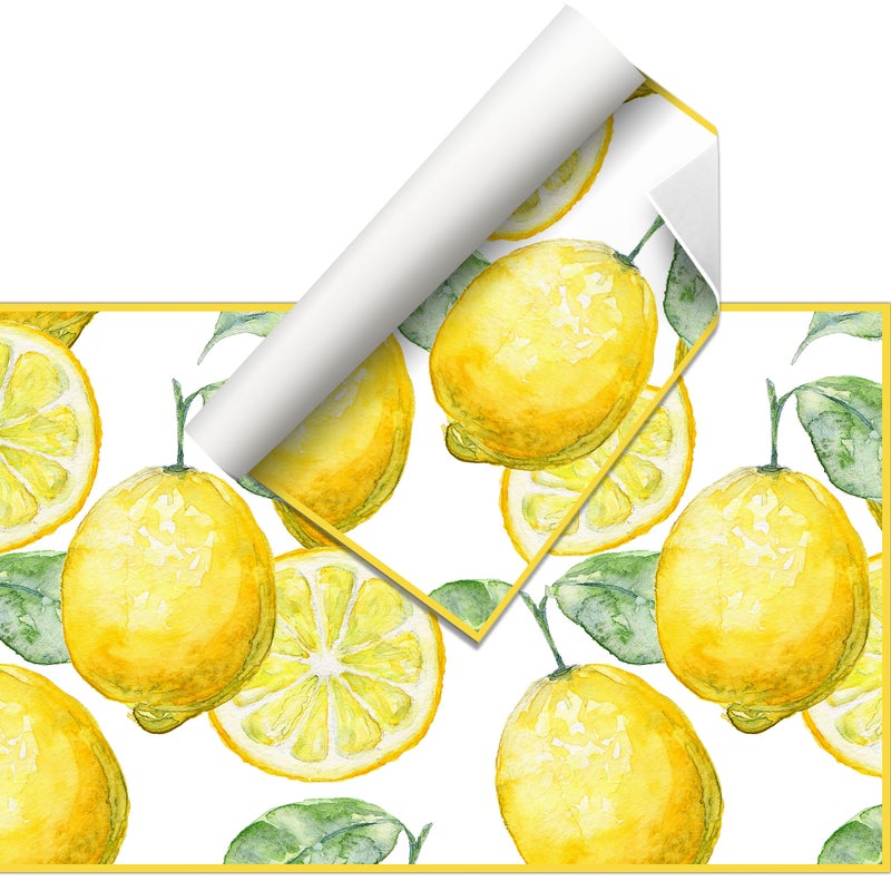 Mata winylowa Lemons 66x150 cm -PVC antypoślizgowy, gładki, wytrzymały, winylowy dywanik do kuchni lub salonu