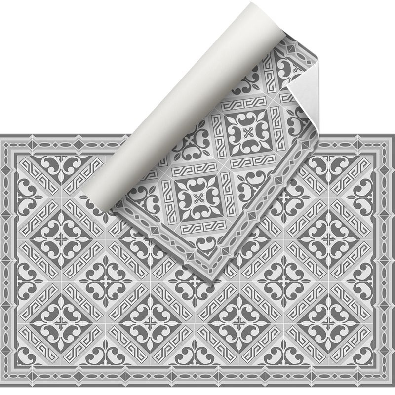 Dywan winylowy Aristocracy_grey 66x100 cm - antypoślizgowy PVC, winylowy do kuchni lub salonu, styl hydrauliczny