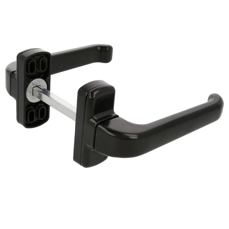 Komplet klamek wewnętrznych z uchwytem ergonomicznym, model aluminiowy w kolorze czarnym