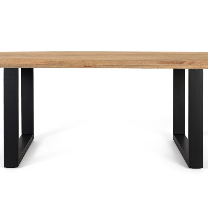 Stół z żłobkiem z prostokątną płytą z drewna manguier 200 cm