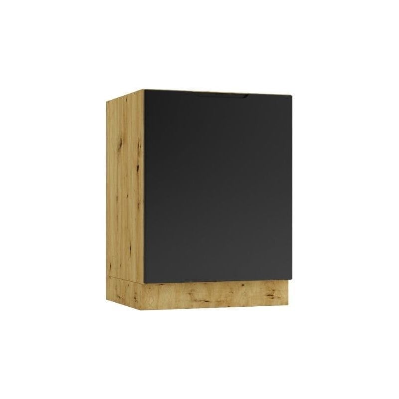 Szafka kuchenna stojąca ISABEL D60PC P/L czarny mat/dąb artisan
