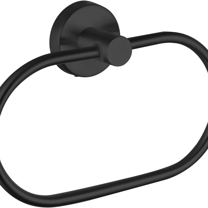 Wieszak na ręczniki łazienkowe, wieszak ścienny, owalny, czarny