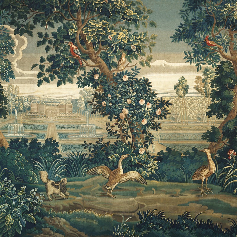 Fototapeta zalesiony krajobraz zielonym - 318 x 280 cm - SANDERS & SANDERS