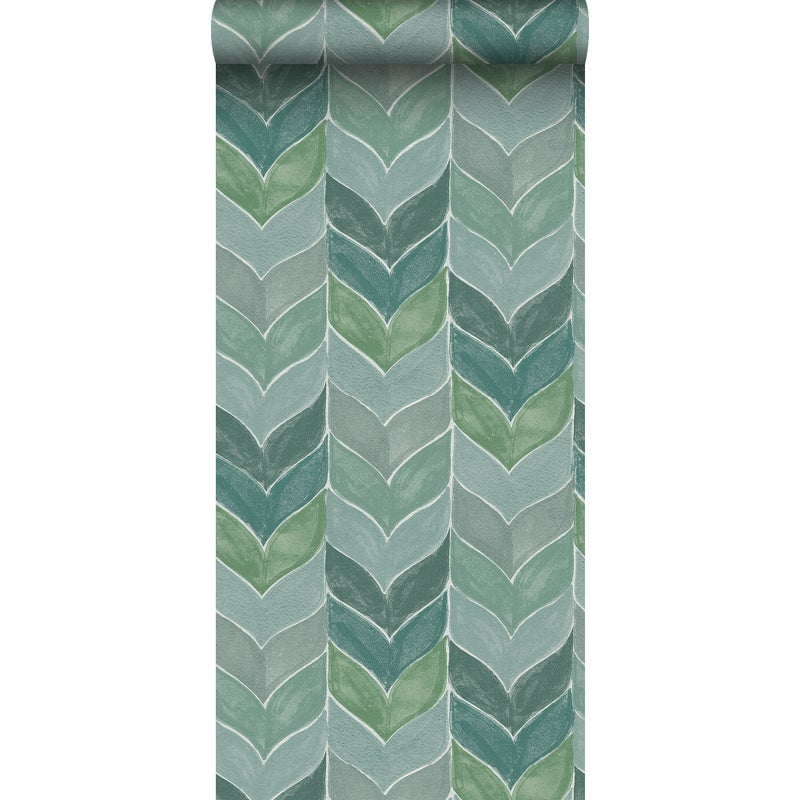 Tapeta motyw graficzny zielonym - 53 cm x 10,05 m - SANDERS & SANDERS