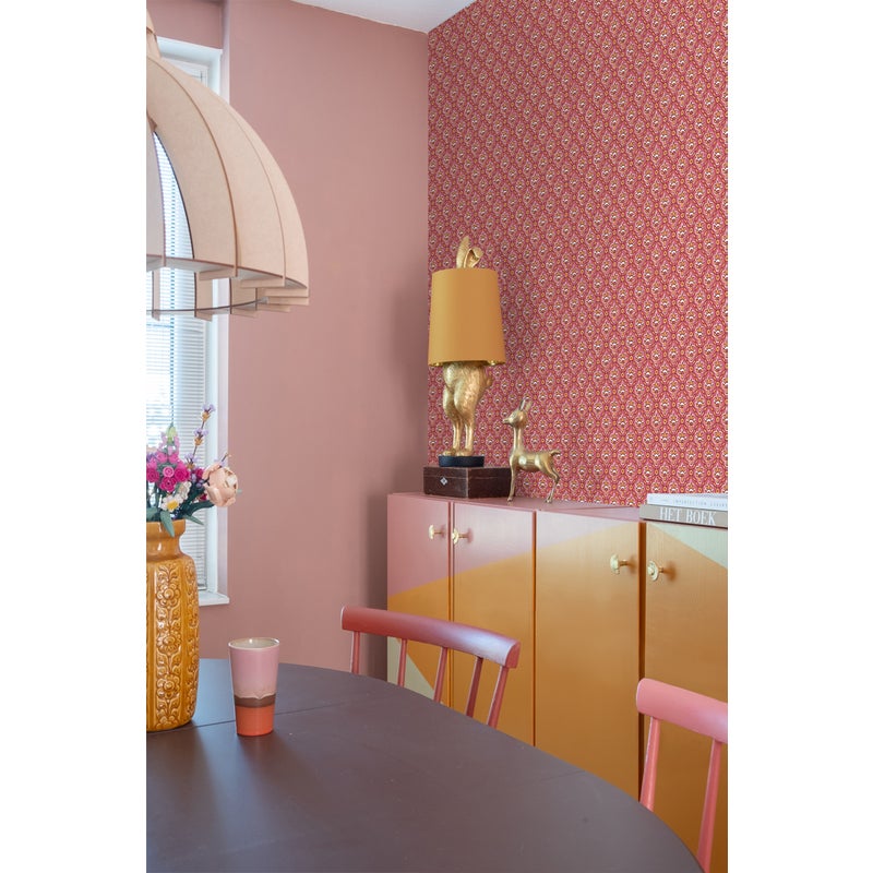 Tapeta zabytkowe kwiaty różowym - 50 x 900 cm - ESTAHOME