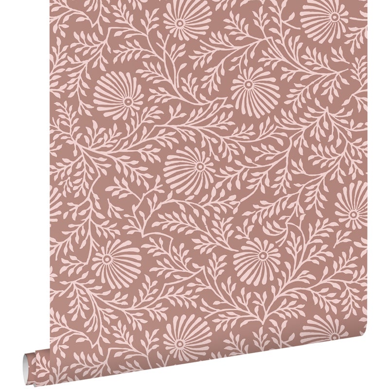 Tapeta zabytkowe kwiaty fioletowego mauve - 50 x 900 cm - ESTAHOME