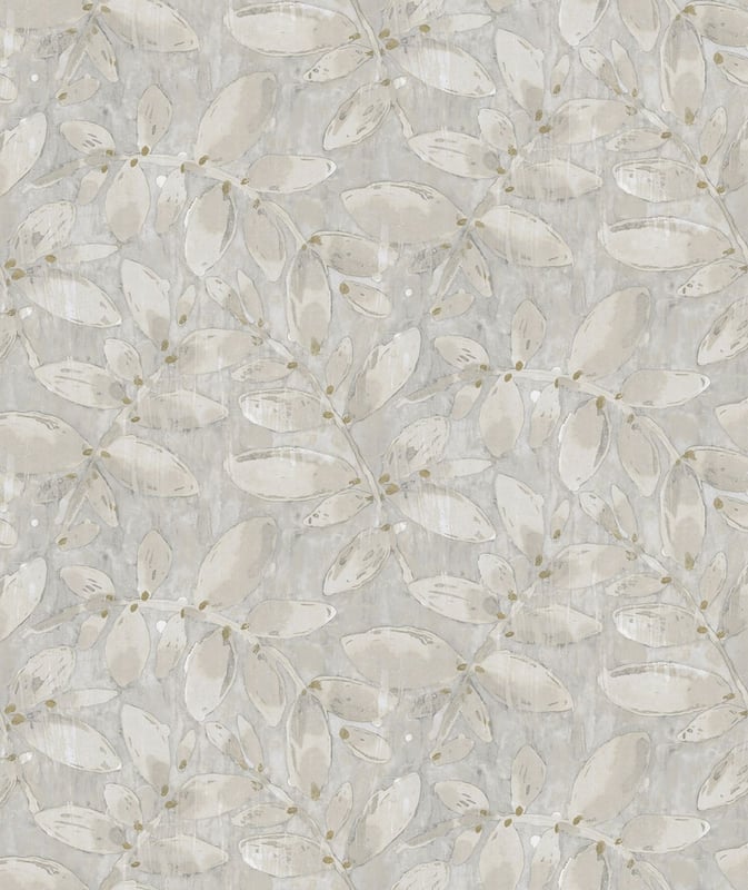 Tapeta narysowane liście szarym - 53 cm x 10,05 m - SANDERS & SANDERS