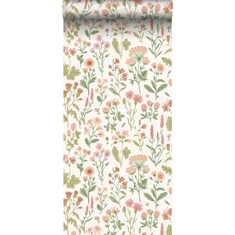 Tapeta kwiaty polne zielonym - 50 x 900 cm - SANDERS & SANDERS