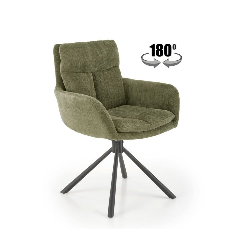 Krzesło tapicerowane K495 oliwkowe obracane