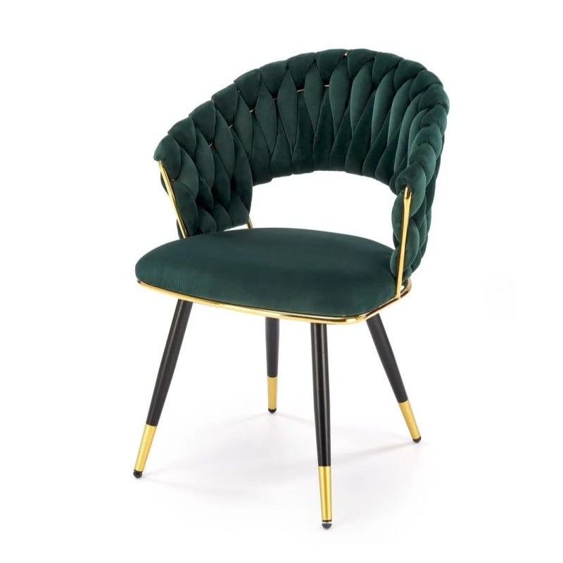 Krzesło tapicerowane K551 zielone/złote
