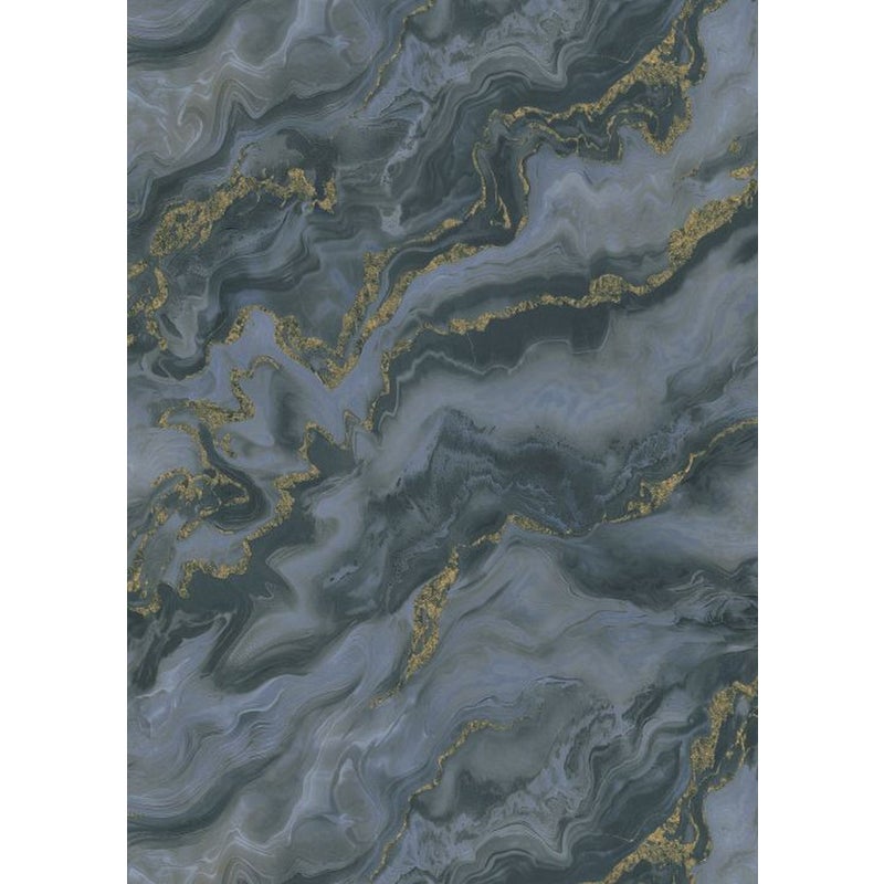 Tapeta marmur niebieskimIzłotym - 53 cm x 10.05 m - ERISMANN