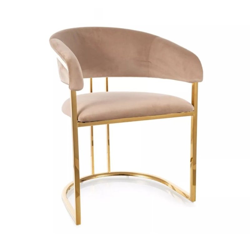 Krzesło tapicerowane TULIPE VELVET beżowe