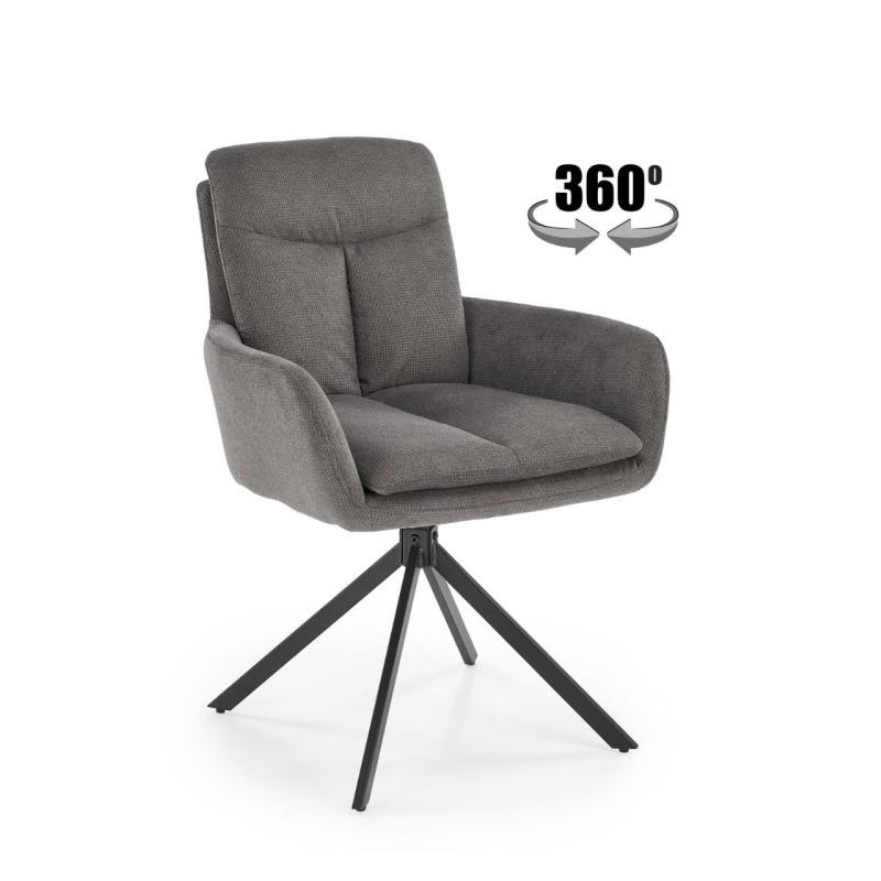 Krzesło tapicerowane K536 szare obracane
