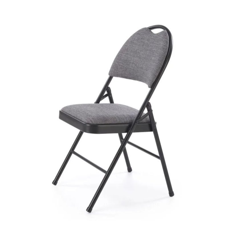 Krzesło tapicerowane K566 szare/czarne składane