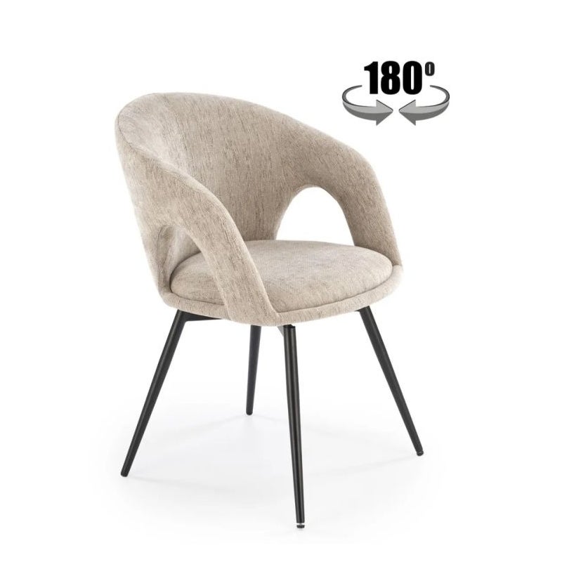 Krzesło tapicerowane K550 beżowe/czarne obracane