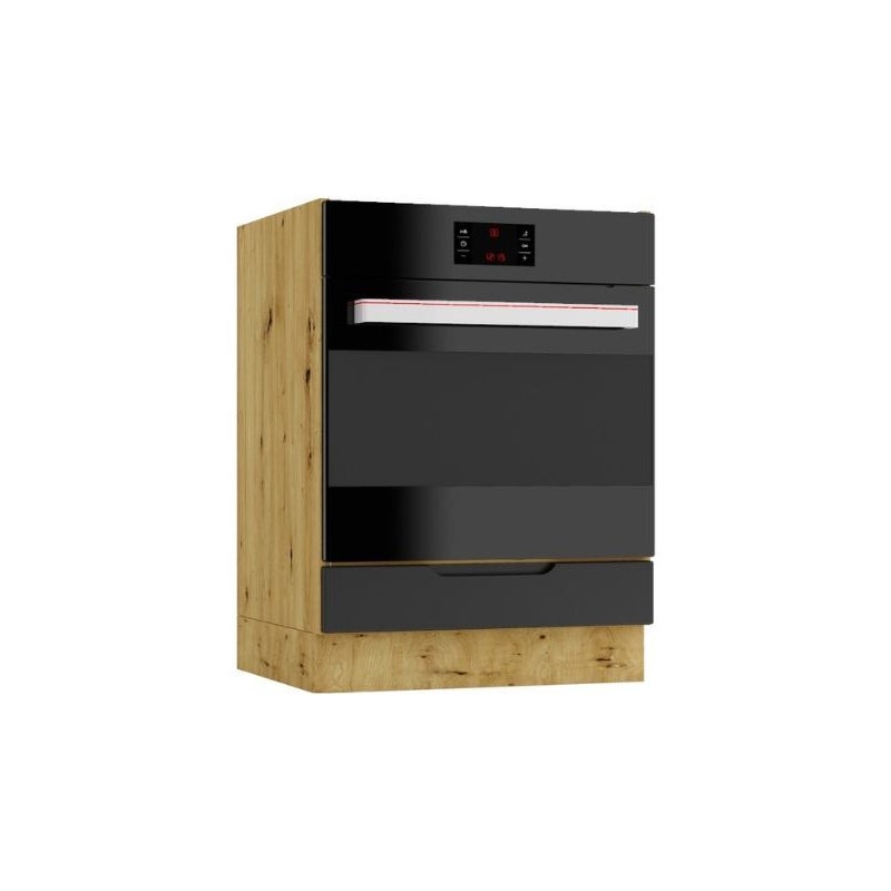Szafka pod piekarnik ISABEL DK60 czarny mat/dąb artisan