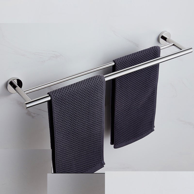 Wieszak na ręczniki łazienkowe z podwójnym drążkiem, błyszczący, stal nierdzewna SUS304, ścienny wieszak na ręczniki z podwójnym drążkiem, wieszak na