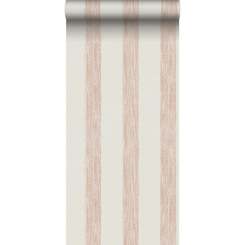 Tapeta malowane paski różowymIbiałym - 53 cm x 10,05 m - SANDERS & SANDERS