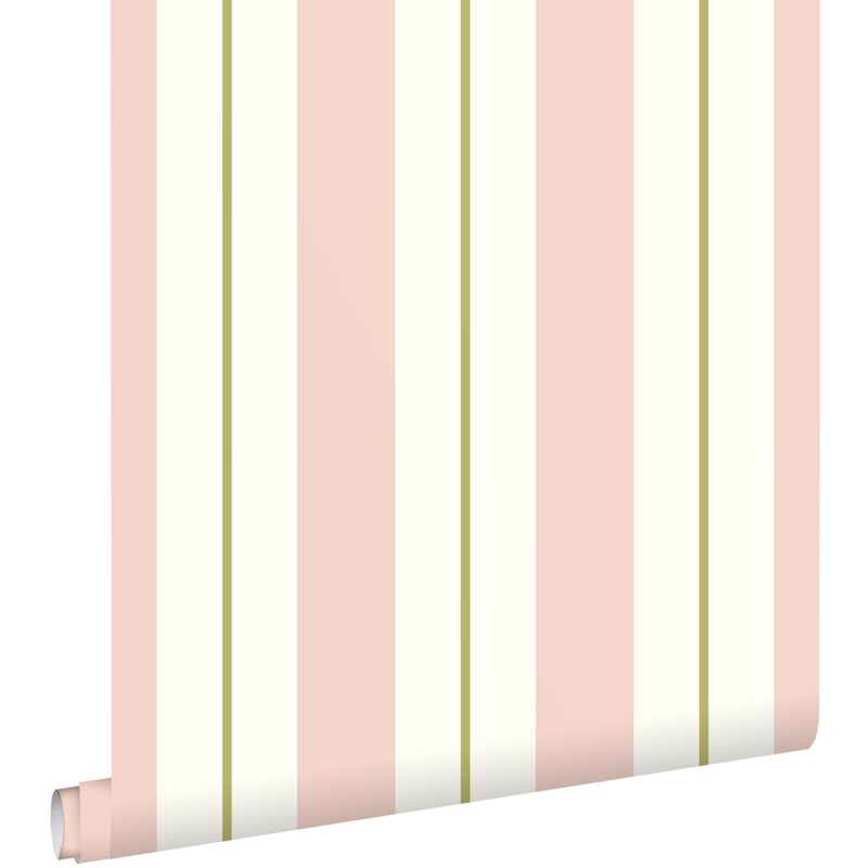Tapeta paski jasnego różuIoliwkowym - 50 x 900 cm - ESTAHOME