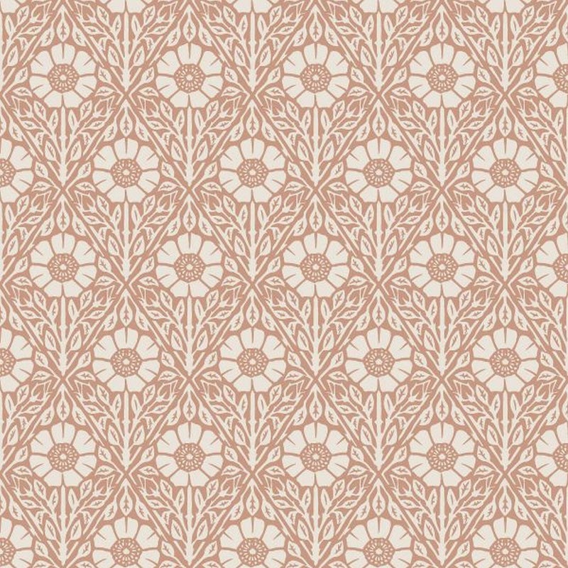 Tapeta zabytkowe kwiaty terakota - 53 cm x 10.05 m - BORASTAPETER
