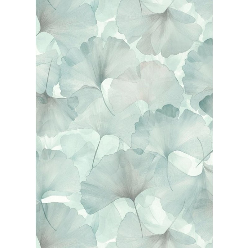 Tapeta liście miłorzębu niebiesko-zielonym - 53 cm x 10.05 m - ERISMANN