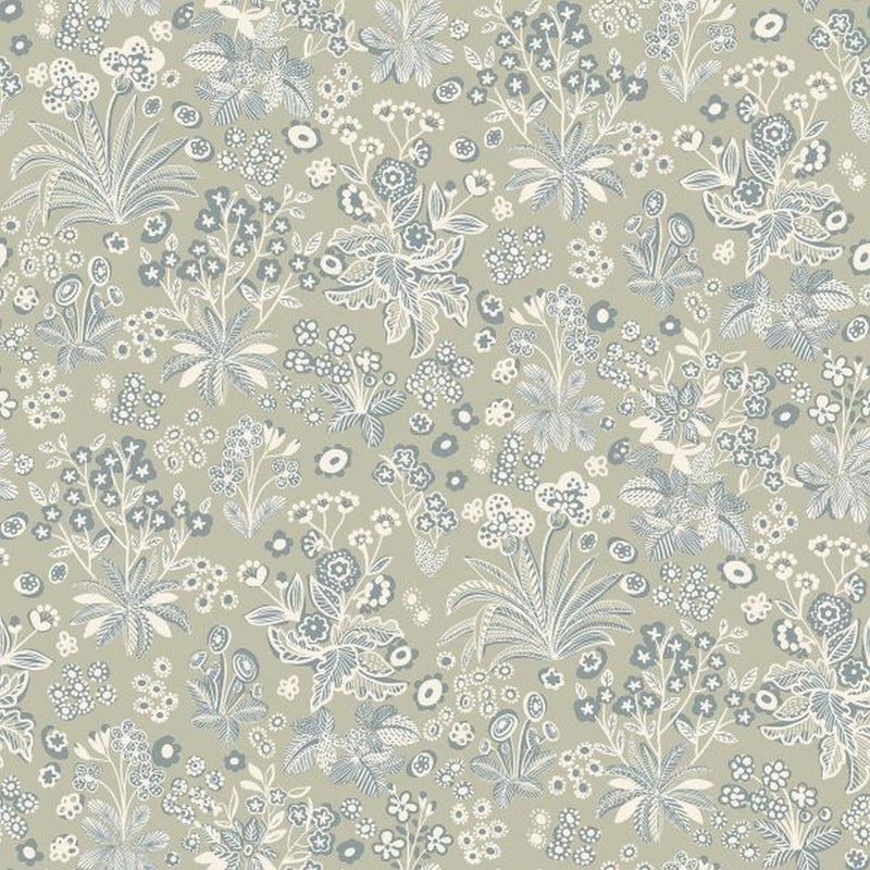 Tapeta kwiaty zielonym - 53 cm x 10.05 m - BORASTAPETER