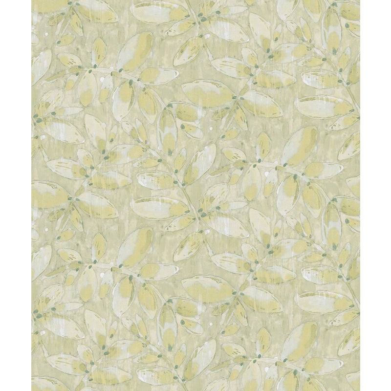 Tapeta narysowane liście żółtym - 53 cm x 10,05 m - SANDERS & SANDERS