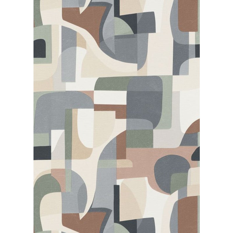 Tapeta figury geometryczne szarym,brązowymIbeżowym - 53 cm x 10.05 m - ERISMANN