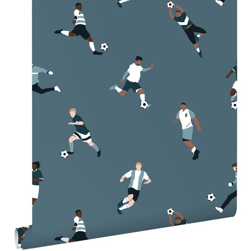 Tapeta piłkarze ciemnoniebieskim - 50 x 900 cm - ESTAHOME