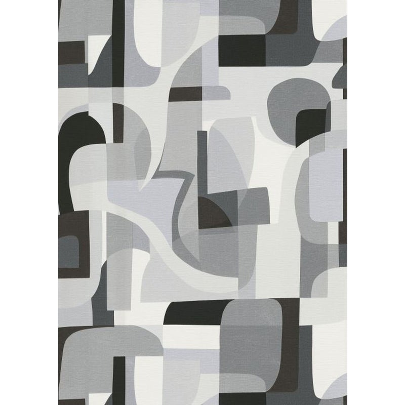 Tapeta figury geometryczne czarnym,białymIszarym - 53 cm x 10.05 m - ERISMANN