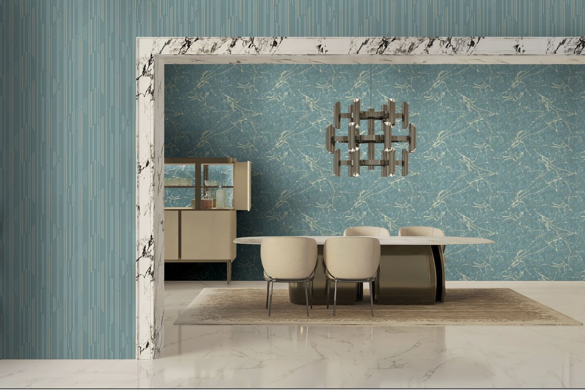 Tapeta marmur zielonymIzłotym - 106 cm x 10 m - ZAMBAITI