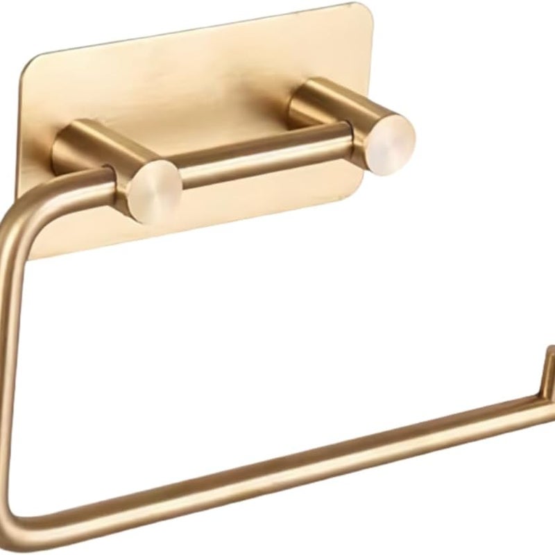 Uchwyt na papier toaletowy, samoprzylepny uchwyt na rolkę papieru toaletowego, regulowany kwadratowy uchwyt na ręczniki, złoty