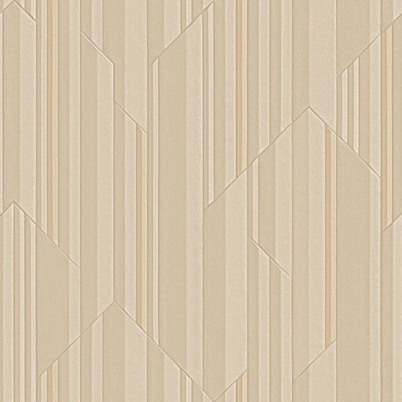 Tapeta linie graficzne beżowym - 106 cm x 10 m - ZAMBAITI