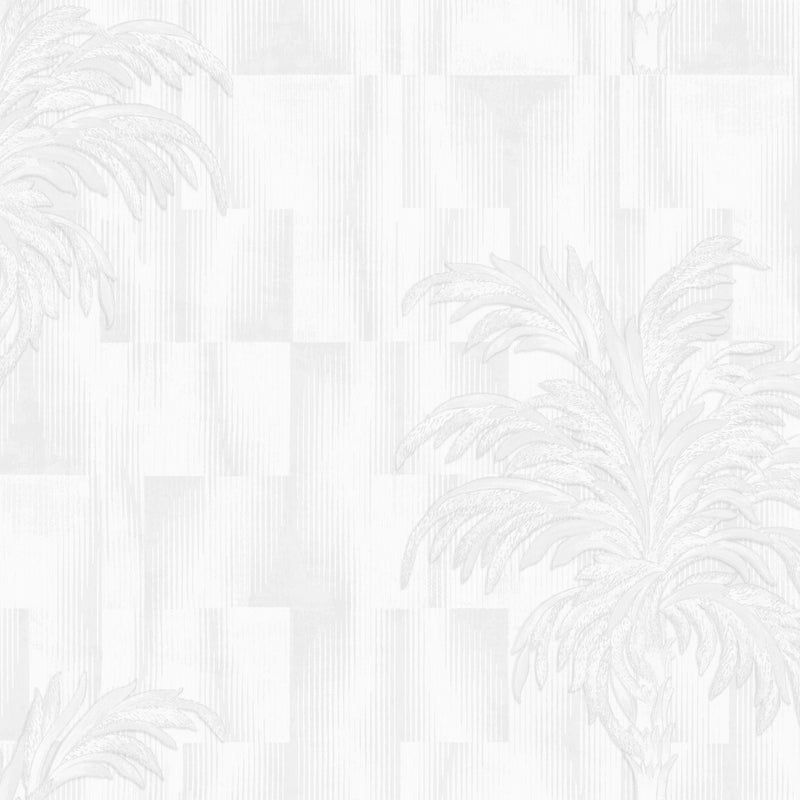 Tapeta palmy szarymIbiałym - 106 cm x 10 m - ZAMBAITI