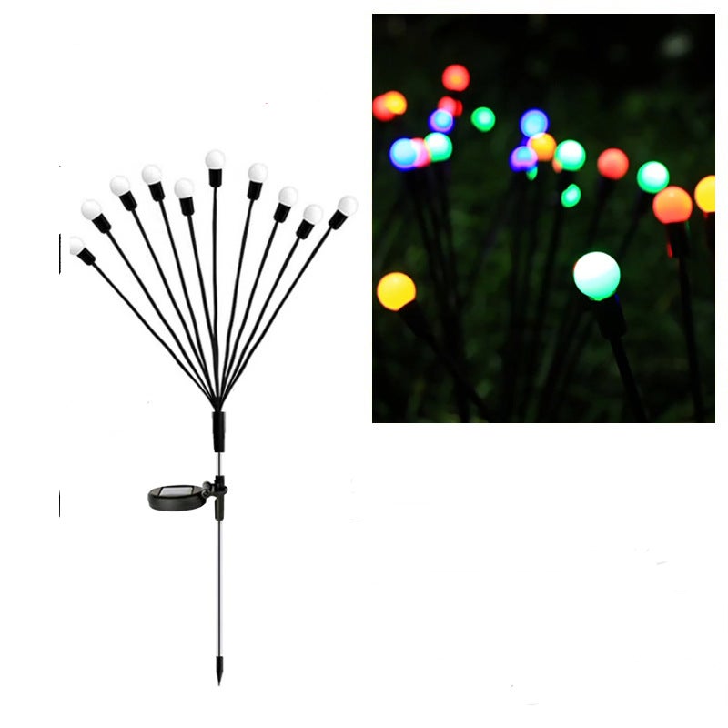 Zestaw 4 lampek solarnych do użytku na zewnątrz, 10 diod LED, wodoodporność IP65, do ogrodu, na patio, do krzewów i dekoracji (wielokolorowe)
