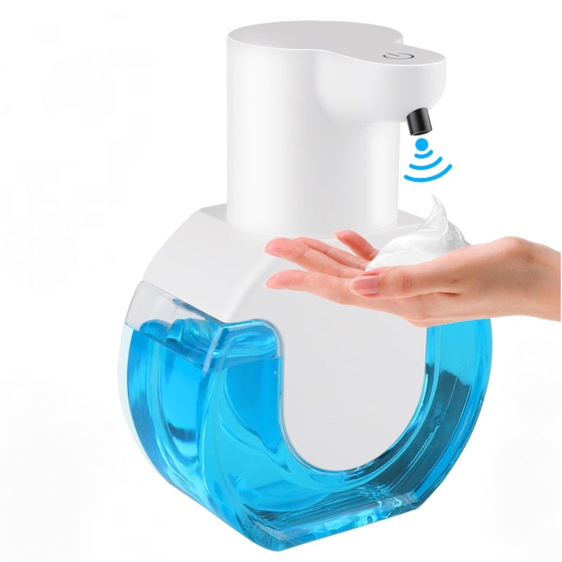 Automatyczny dozownik mydła, dozownik mydła w pianie, napełniany (1 szt., 420 ml, biały)