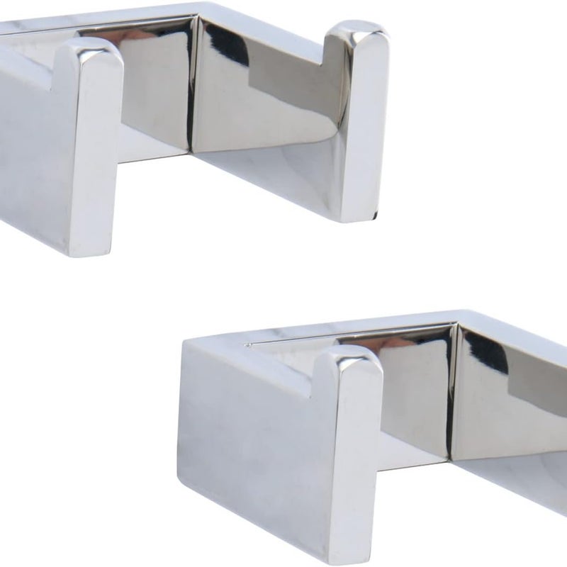 Haczyk na ręcznik kąpielowy, wieszak na ubrania ze stali nierdzewnej, kwadratowy wieszak ścienny, 7 x 6,1 x 4 cm (2 sztuki, błyszczący)