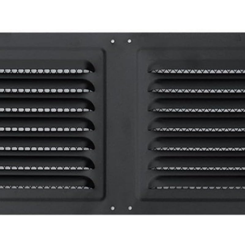 Kratka wentylacyjna ze stali nierdzewnej – kratka wentylacyjna z żaluzjami, wentylacja, ochrona przed owadami – 30 x 15 cm – czarna